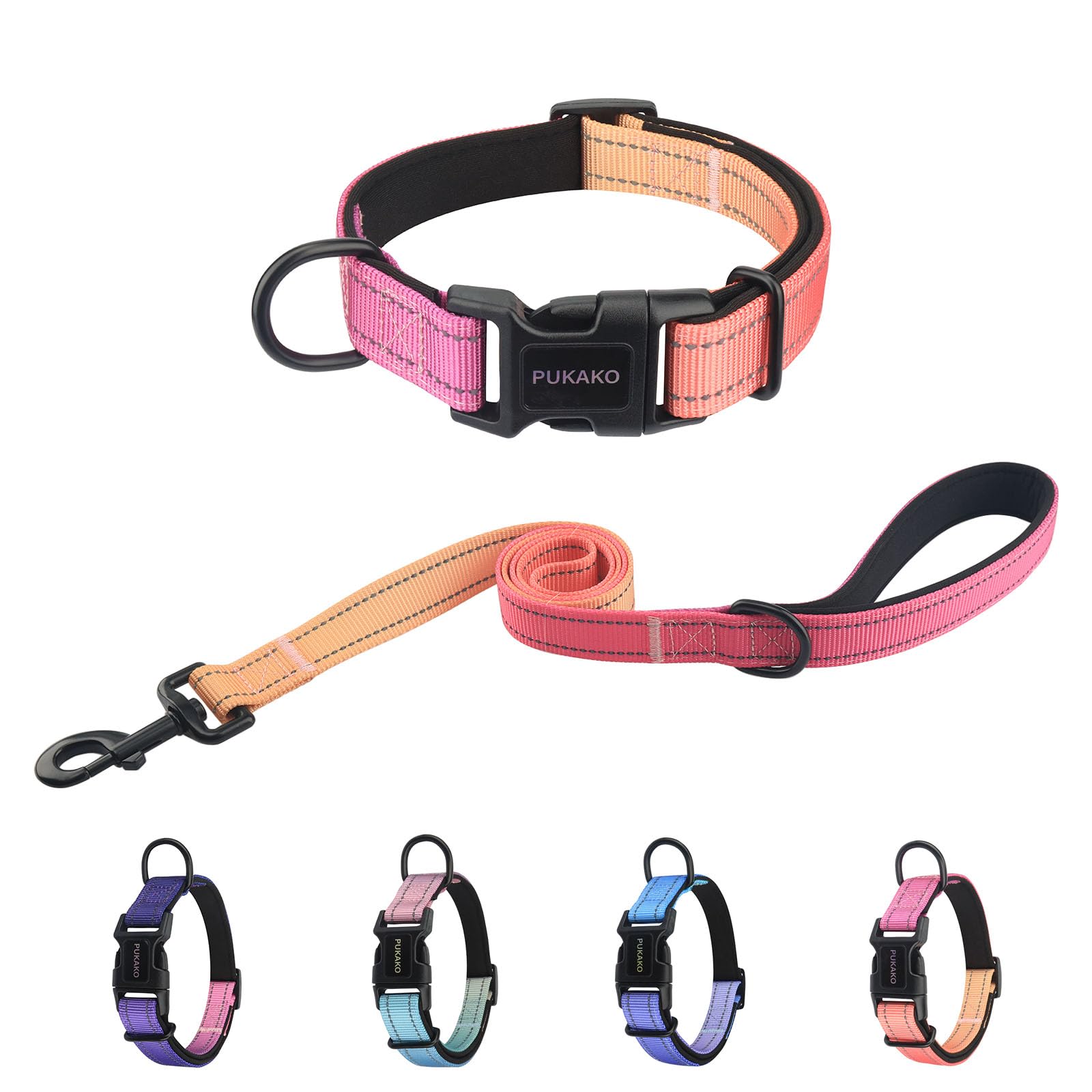 Amazon | PUKAKO 犬首輪 リード セット 犬用首輪 犬用リード 小型犬